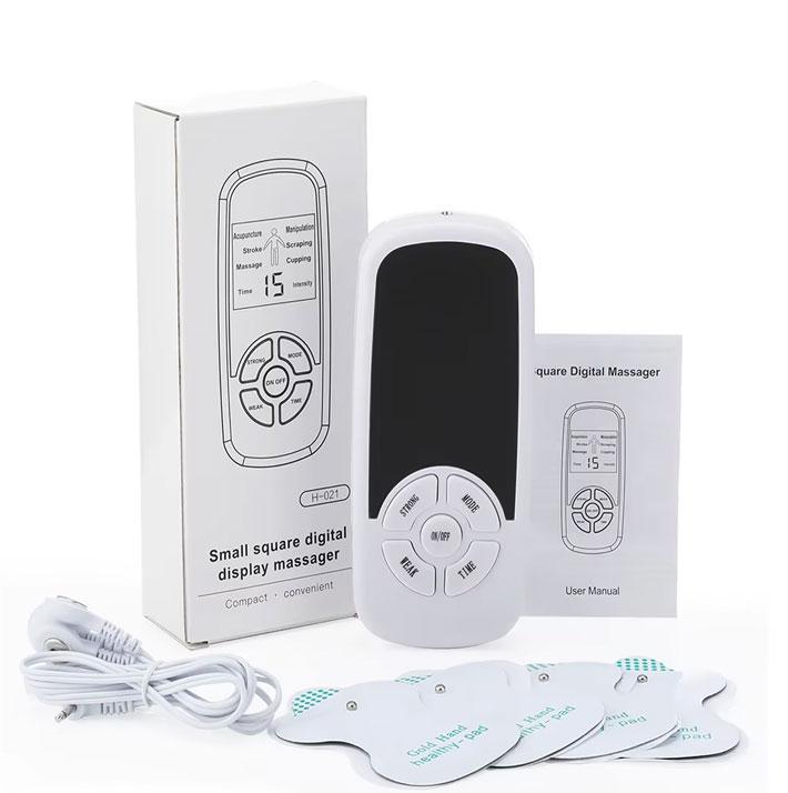 Профессиональный физиотерапевтический TENS Электрический стимулятор мышц Физиотерапевтические электроды Импульсный расслабляющий массажер для мужчин и женщин фиолетовый