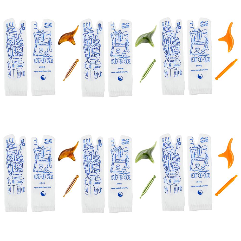 Акупрессурный массажер для ног Английская иллюстрация Физиотерапевтические массажные носки L жёлтый/горчичный